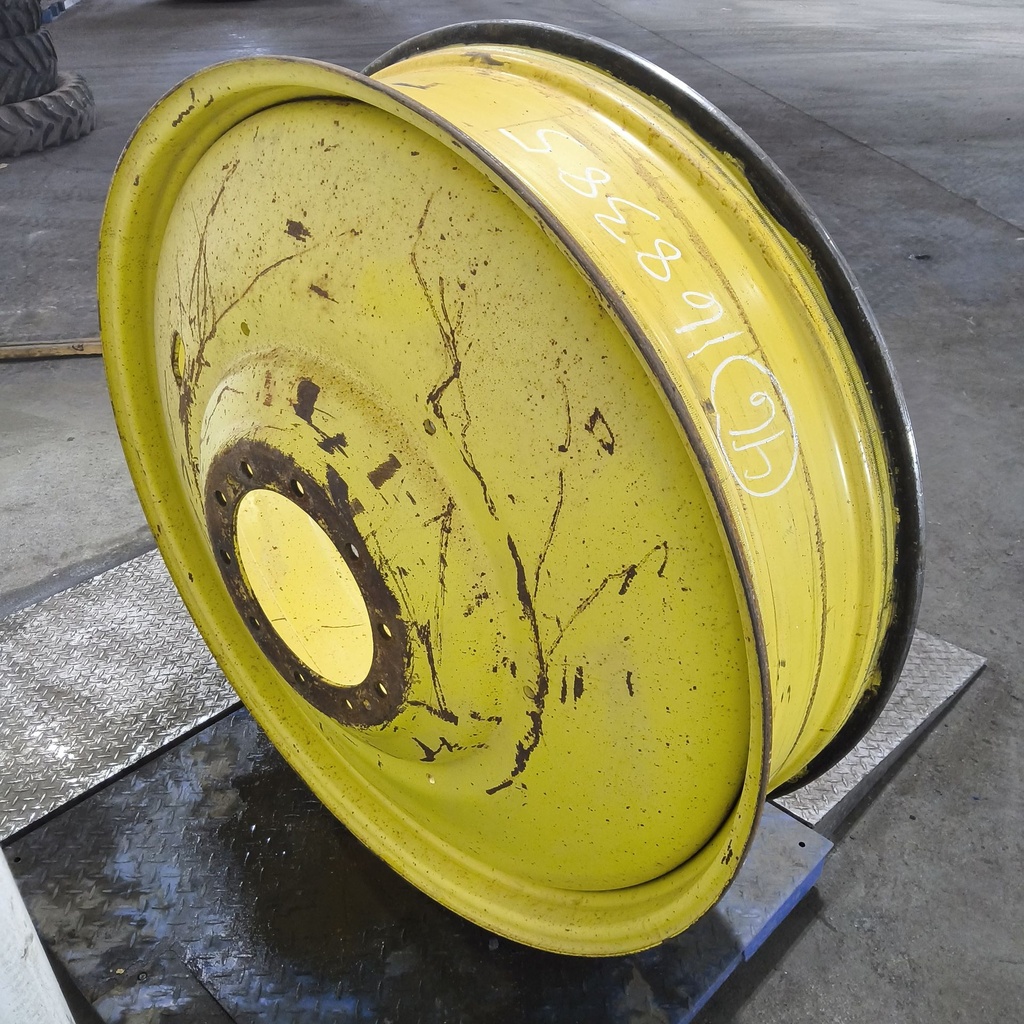 12"W x 46"D, John Deere Yellow 10-Hole Formed Plate , -10.62" Offset