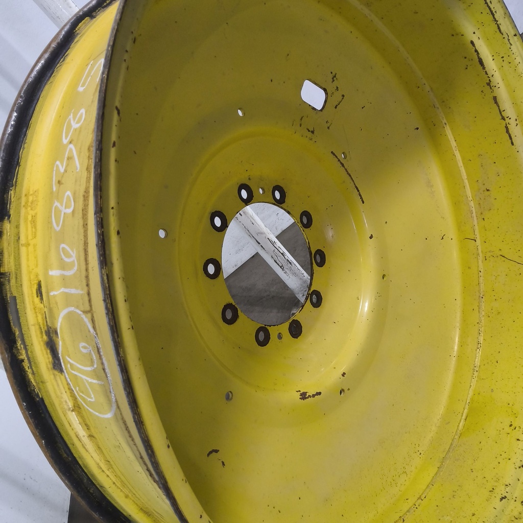 12"W x 46"D, John Deere Yellow 10-Hole Formed Plate , -10.62" Offset