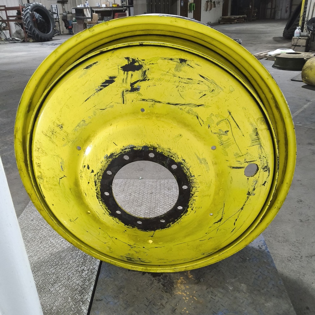 12"W x 50"D, John Deere Yellow 10-Hole Formed Plate , -14.94" Offset