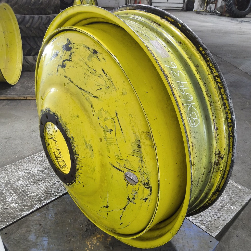 12"W x 50"D, John Deere Yellow 10-Hole Formed Plate , -14.94" Offset