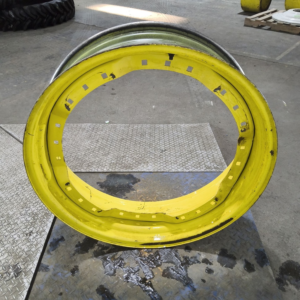 10"W x 34"D, John Deere Yellow 12-Hole Waffle Wheel (Groups of 3 bolts)