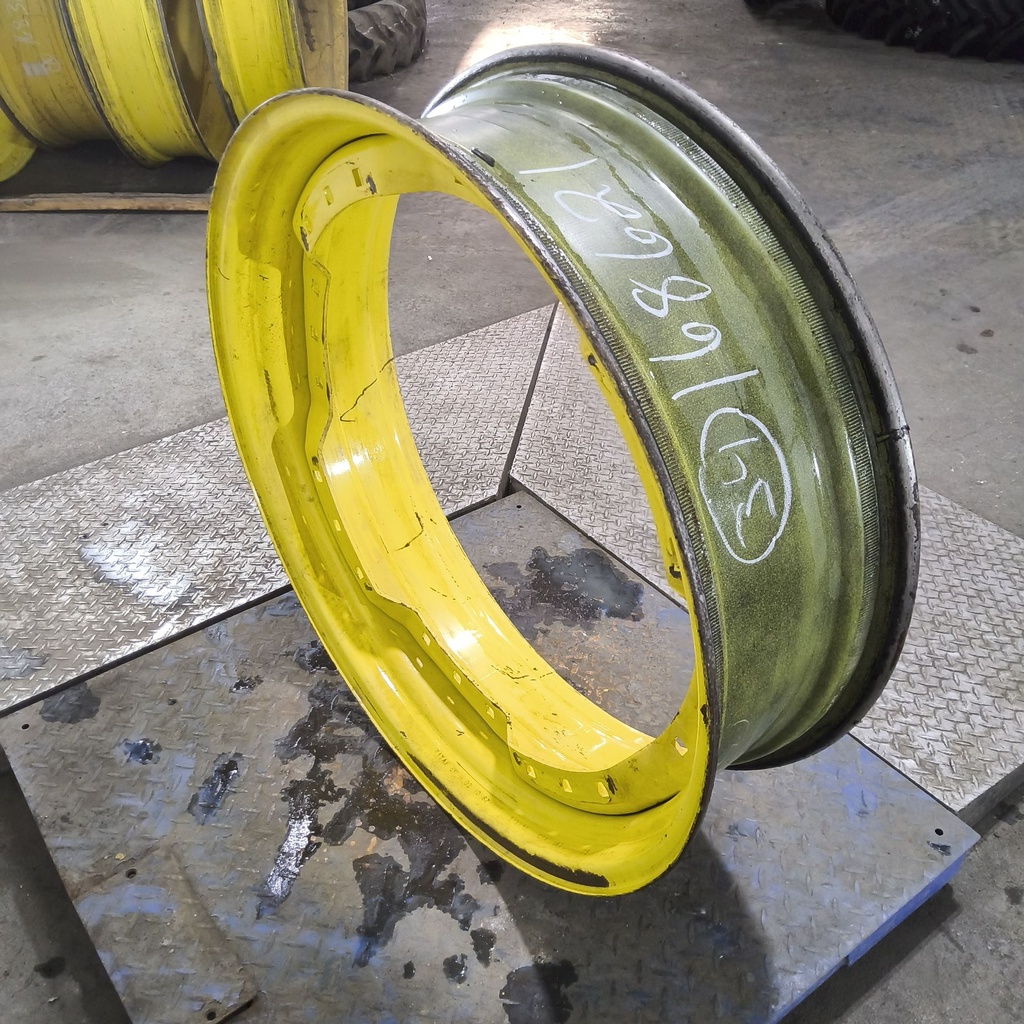 10"W x 34"D, John Deere Yellow 12-Hole Waffle Wheel (Groups of 3 bolts)