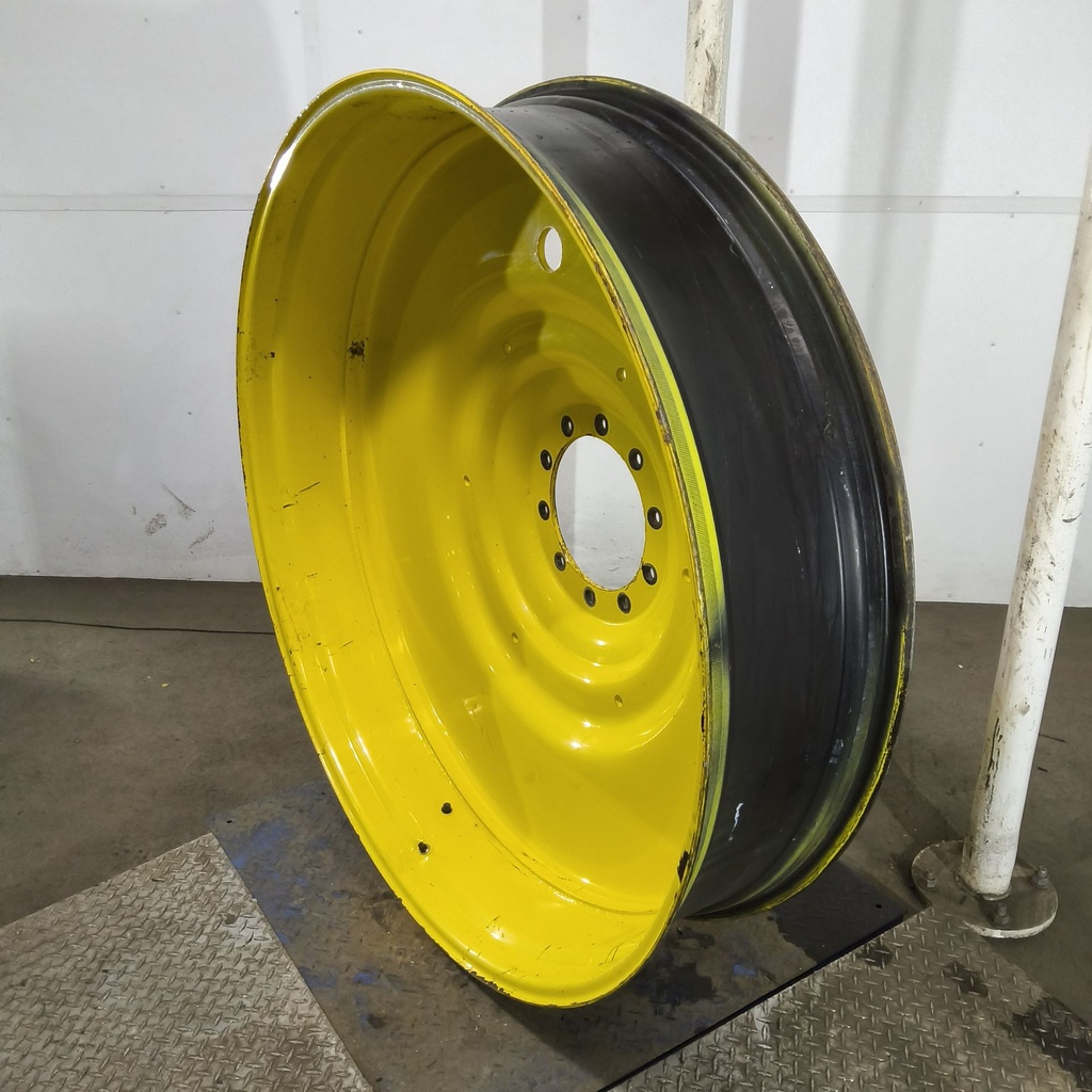12"W x 54"D, John Deere Yellow 10-Hole Formed Plate , -9.12" Offset