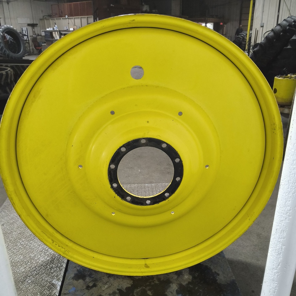 12"W x 54"D, John Deere Yellow 10-Hole Formed Plate , -9.12" Offset