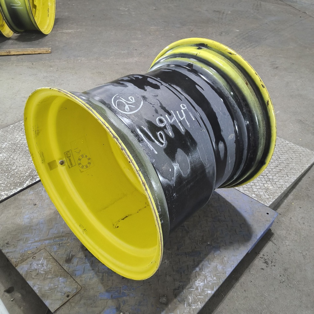 25"W x 26"D, John Deere Yellow 8-Hole Formed Plate , 1.75" Offset