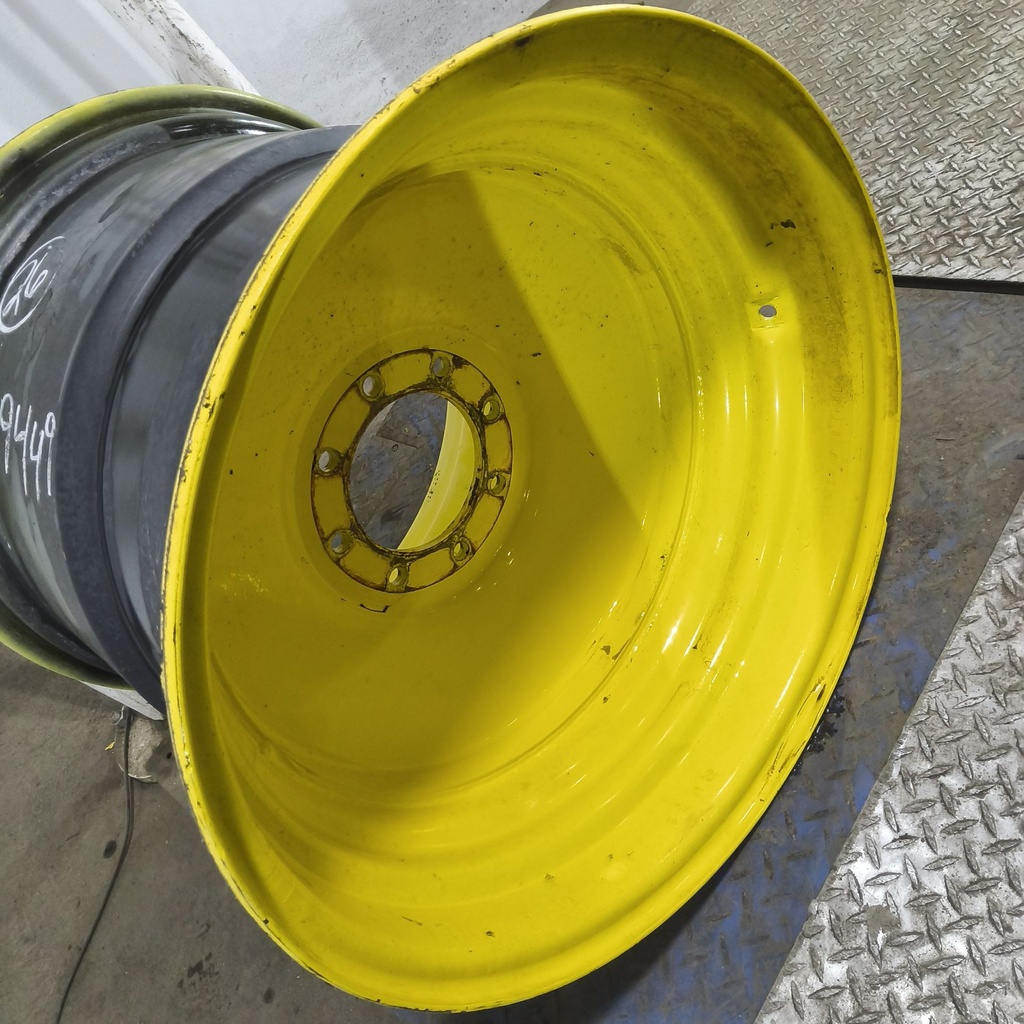 25"W x 26"D, John Deere Yellow 8-Hole Formed Plate , 1.75" Offset