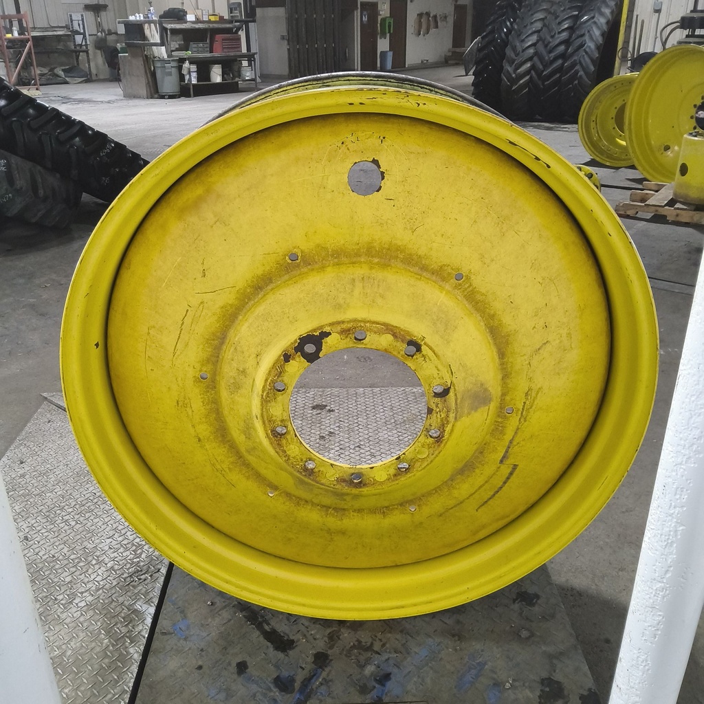 13"W x 46"D, John Deere Yellow 10-Hole Formed Plate , -9.25" Offset
