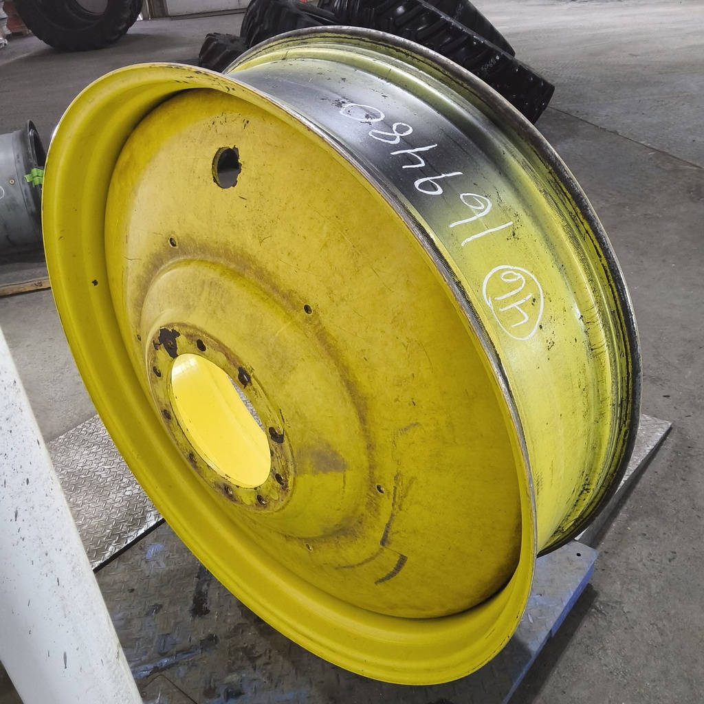 13"W x 46"D, John Deere Yellow 10-Hole Formed Plate , -9.25" Offset