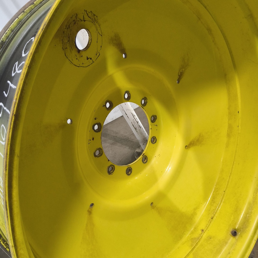 13"W x 46"D, John Deere Yellow 10-Hole Formed Plate , -9.25" Offset