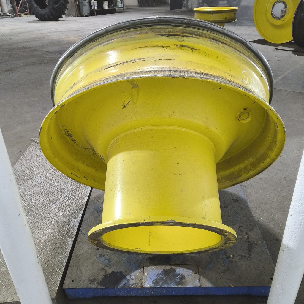 10"W x 42"D, John Deere Yellow 12-Hole FWA Direct Bolt Dual , -29.19" Offset