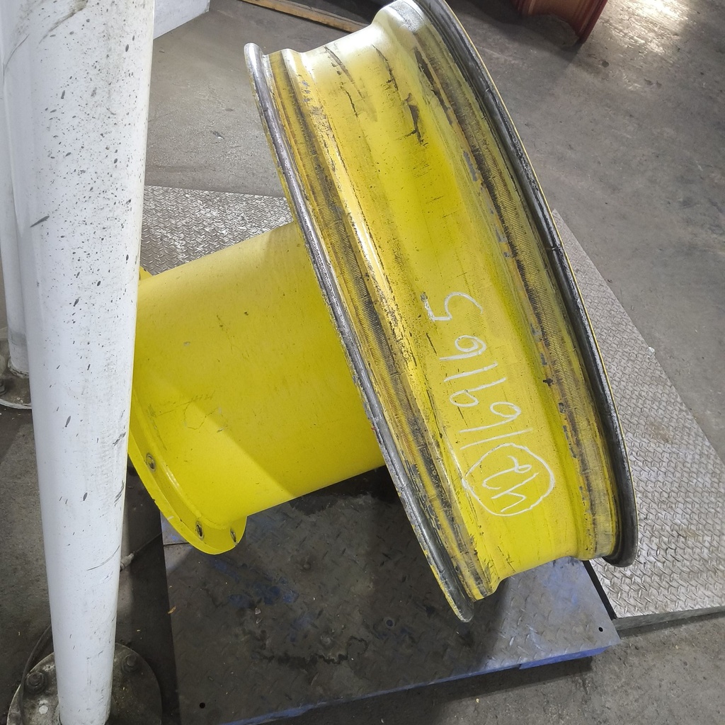 10"W x 42"D, John Deere Yellow 12-Hole FWA Direct Bolt Dual , -29.19" Offset