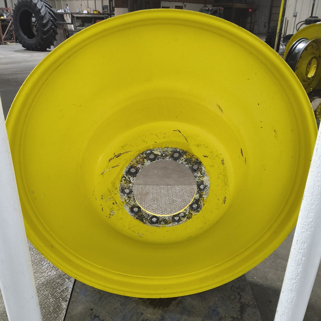 12"W x 54"D, John Deere Yellow 10-Hole Formed Plate , -9.38" Offset