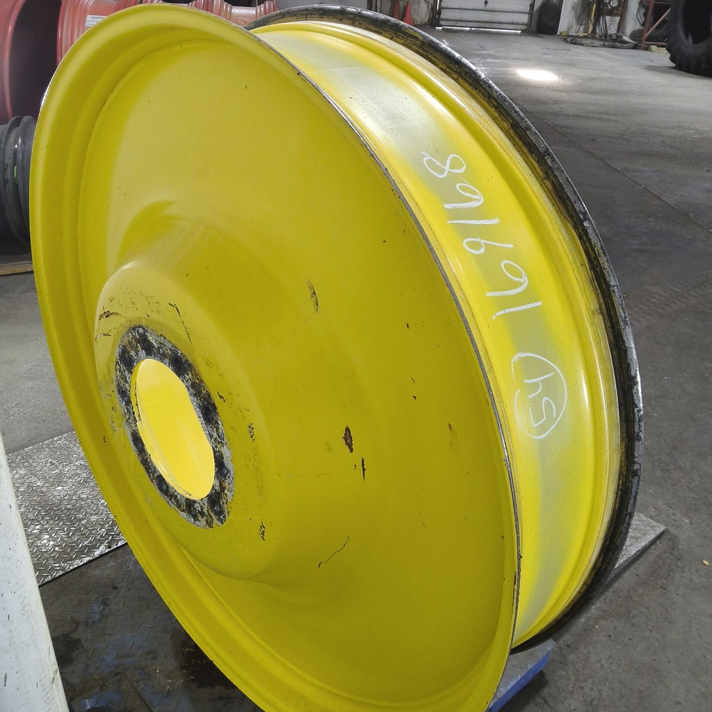 12"W x 54"D, John Deere Yellow 10-Hole Formed Plate , -9.38" Offset
