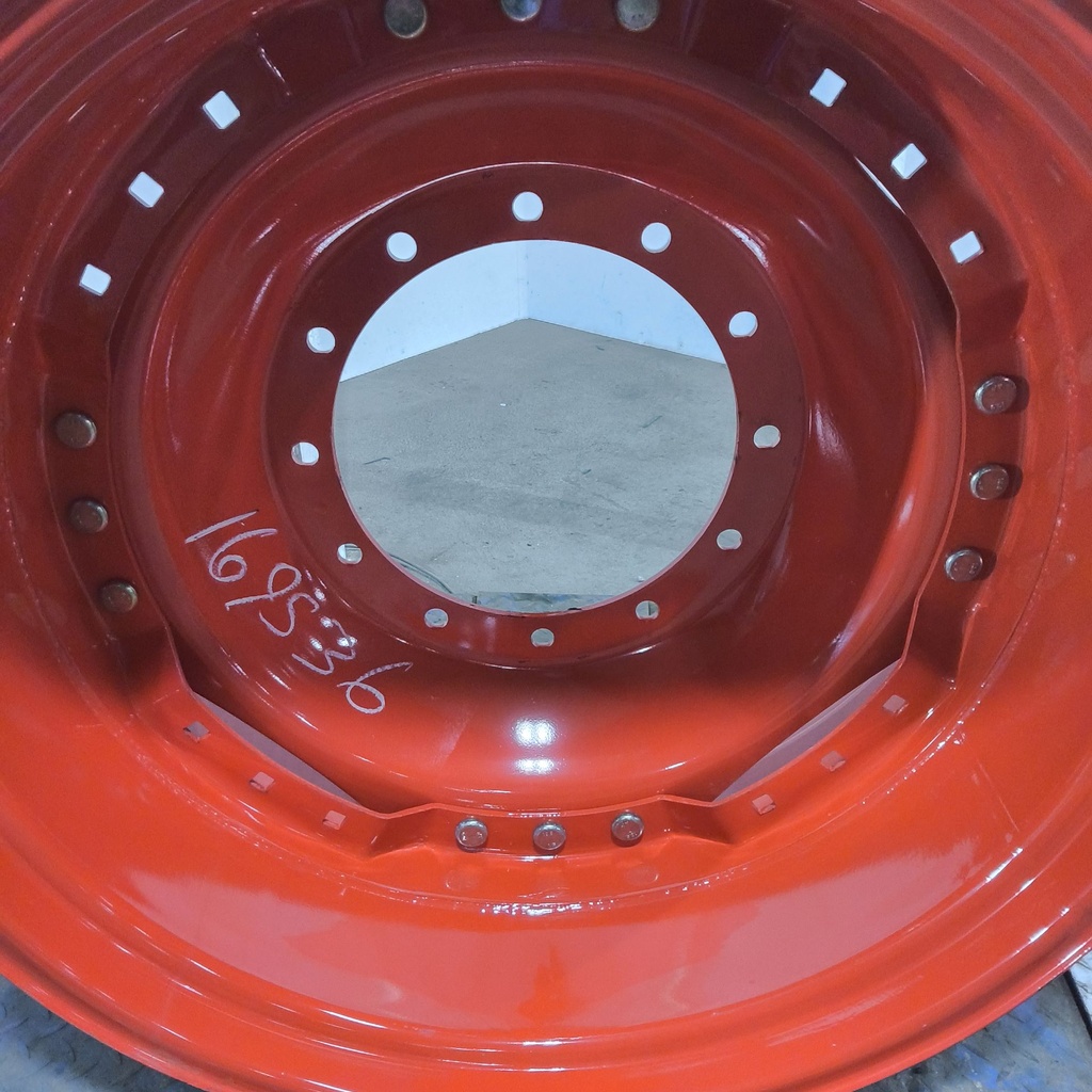 12-Hole Waffle Disc (Groups of 3 Bolts) Center for 34" Rim, Fendt/Agco Red