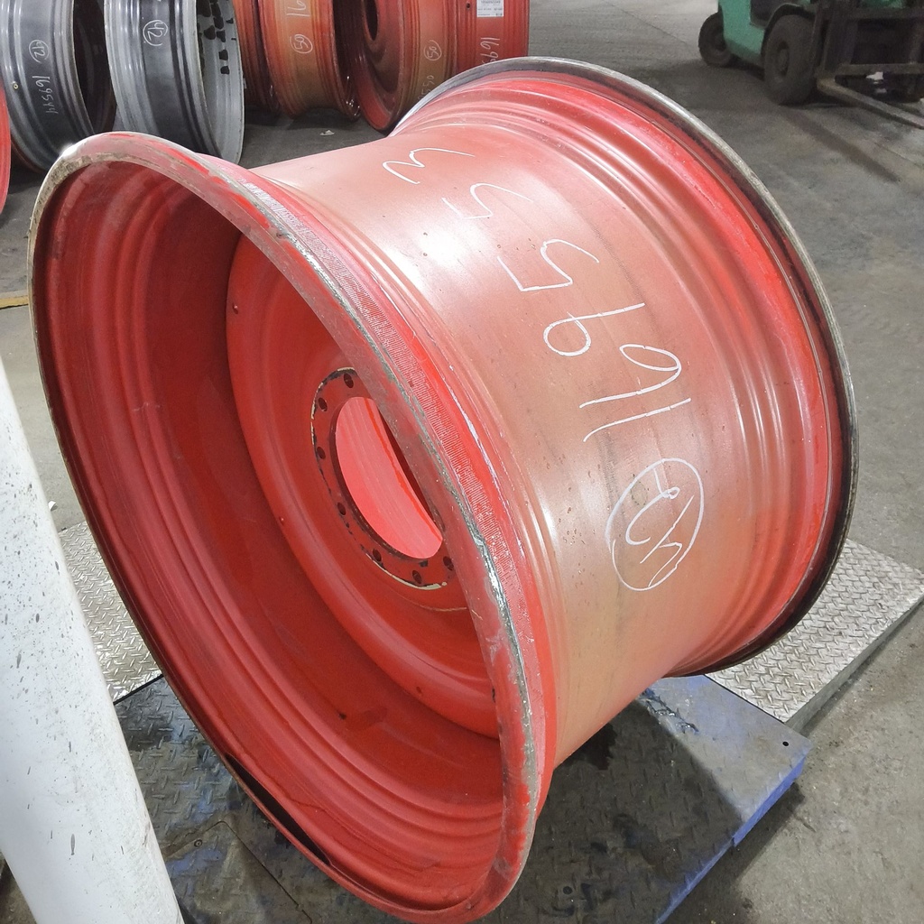 25"W x 42"D, Fendt/Agco Red 10-Hole Formed Plate , -2.81" Offset