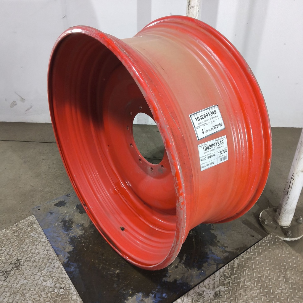 18"W x 42"D, Fendt/Agco Red 10-Hole Formed Plate , -1.88" Offset