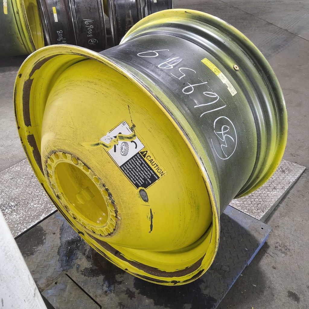23"W x 38"D, John Deere Yellow 20-Hole Dolly Dual , -16.38" Offset