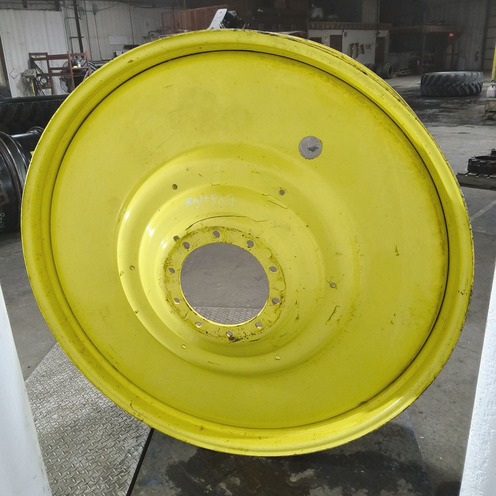 12"W x 54"D, John Deere Yellow 10-Hole Formed Plate , -9.25" Offset