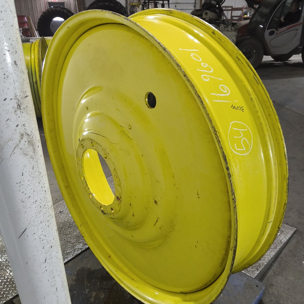 12"W x 54"D, John Deere Yellow 10-Hole Formed Plate , -9.25" Offset