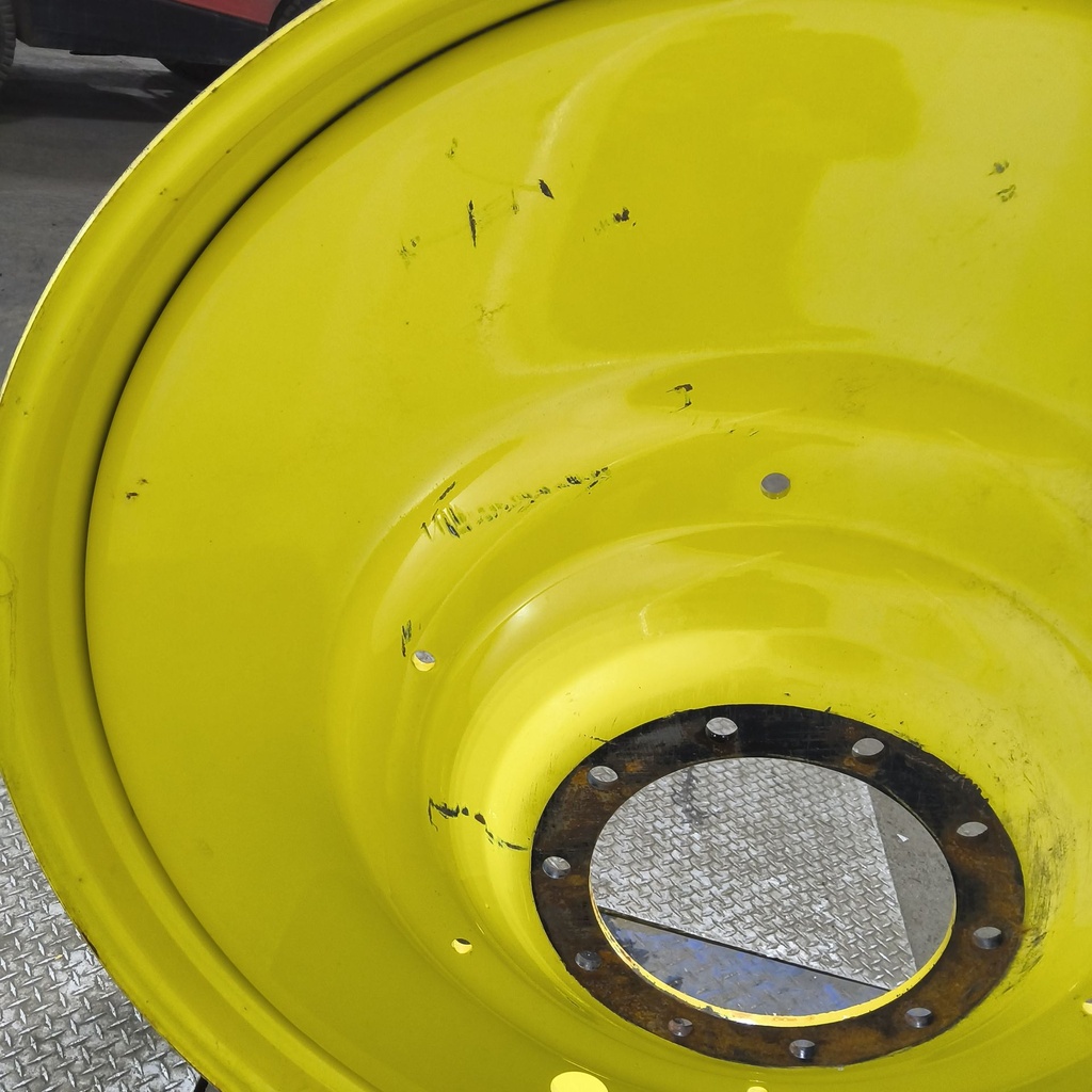 12"W x 54"D, John Deere Yellow 10-Hole Formed Plate , -9.25" Offset