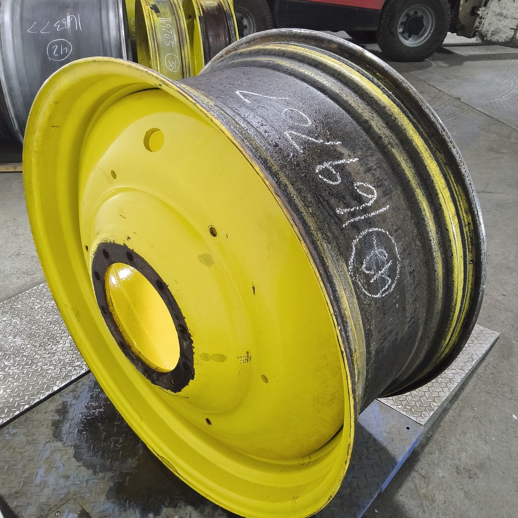 20"W x 42"D, John Deere Yellow 10-Hole Formed Plate , -12.12" Offset