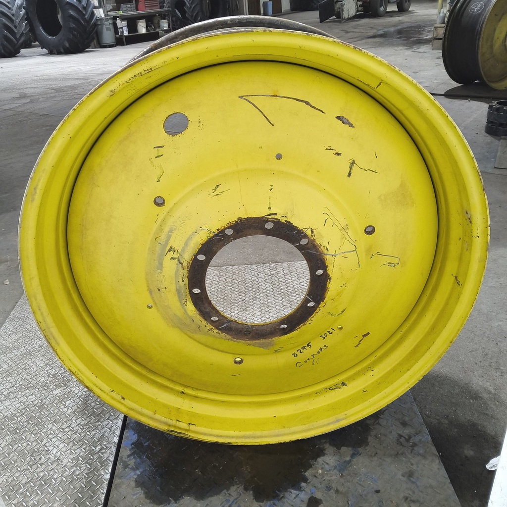 20"W x 46"D, John Deere Yellow 10-Hole Formed Plate , -11.38" Offset