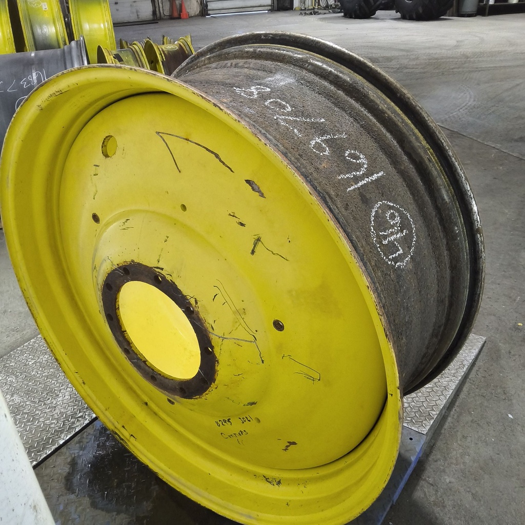 20"W x 46"D, John Deere Yellow 10-Hole Formed Plate , -11.38" Offset