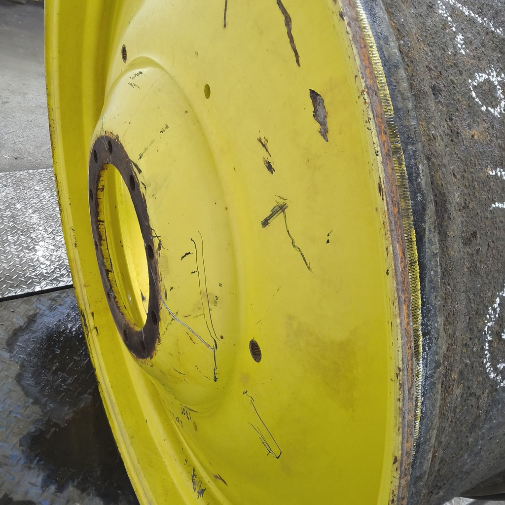 20"W x 46"D, John Deere Yellow 10-Hole Formed Plate , -11.38" Offset