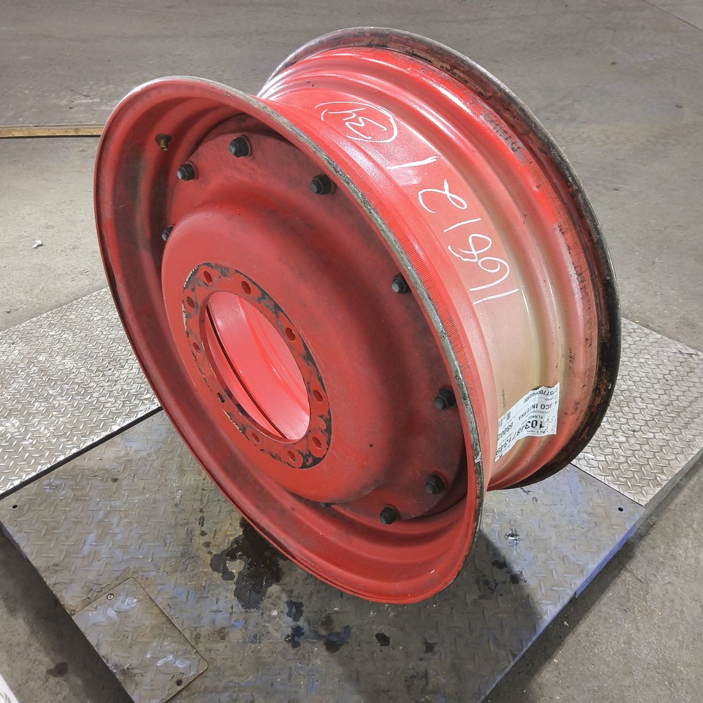 13"W x 34"D, Fendt/Agco Red 12-Hole Stub Disc , 1.75" Offset