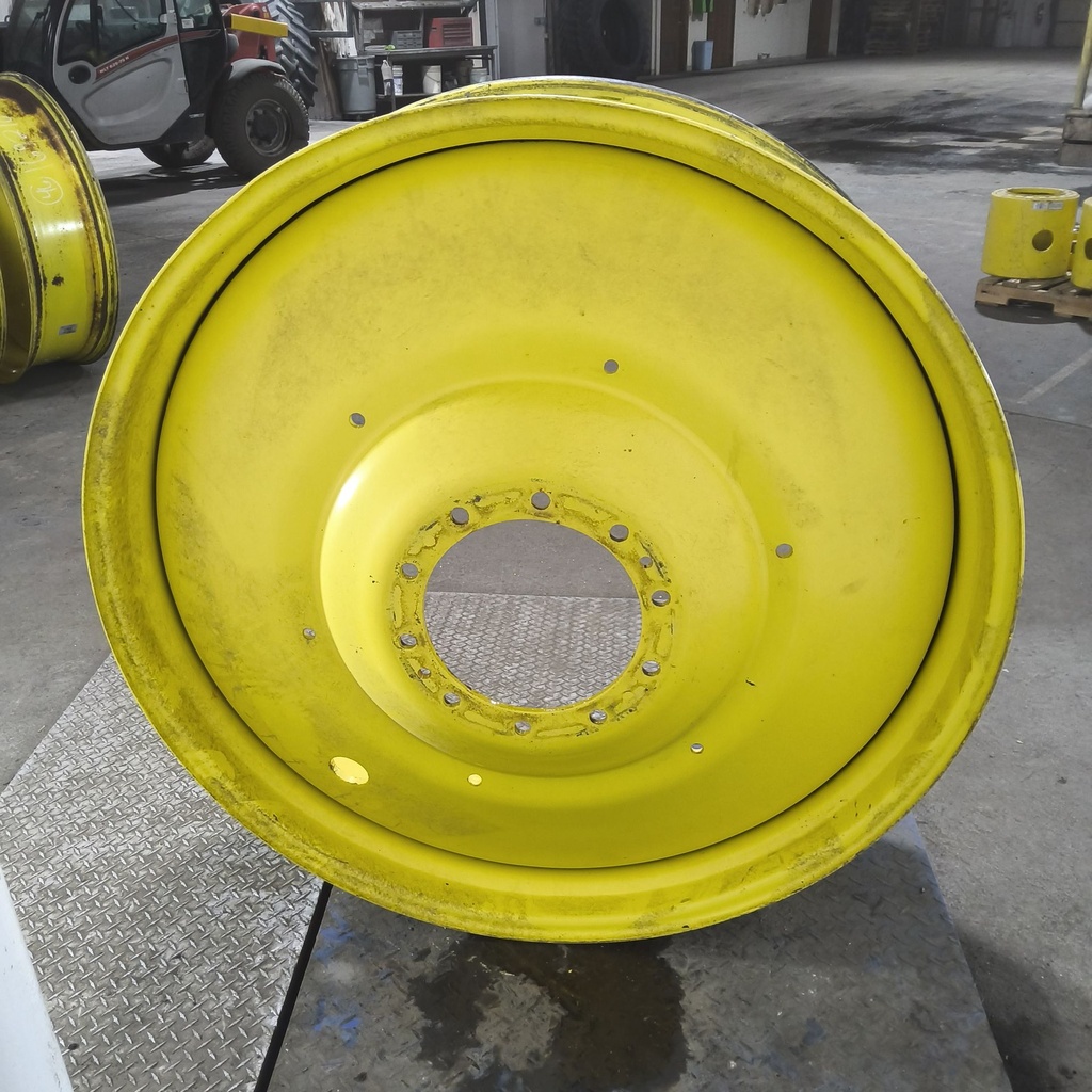 13"W x 46"D, John Deere Yellow 10-Hole Formed Plate , -9.88" Offset