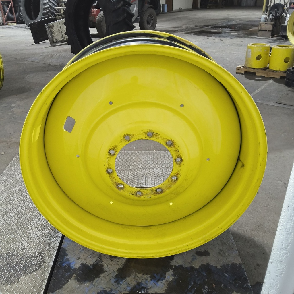 16"W x 42"D, John Deere Yellow 10-Hole Formed Plate , -6.88" Offset