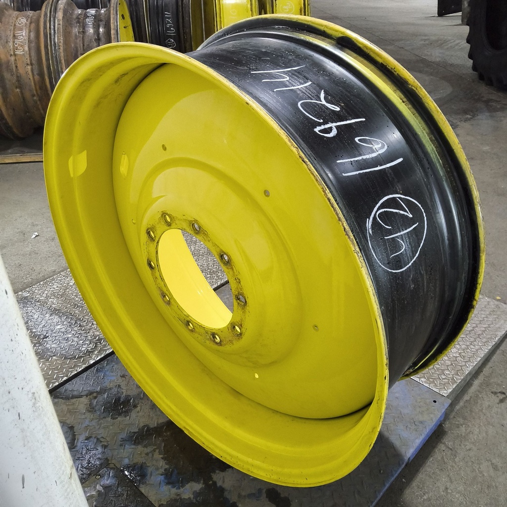 16"W x 42"D, John Deere Yellow 10-Hole Formed Plate , -6.88" Offset