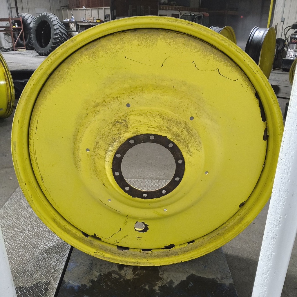 12"W x 54"D, John Deere Yellow 10-Hole Formed Plate , -9.25" Offset