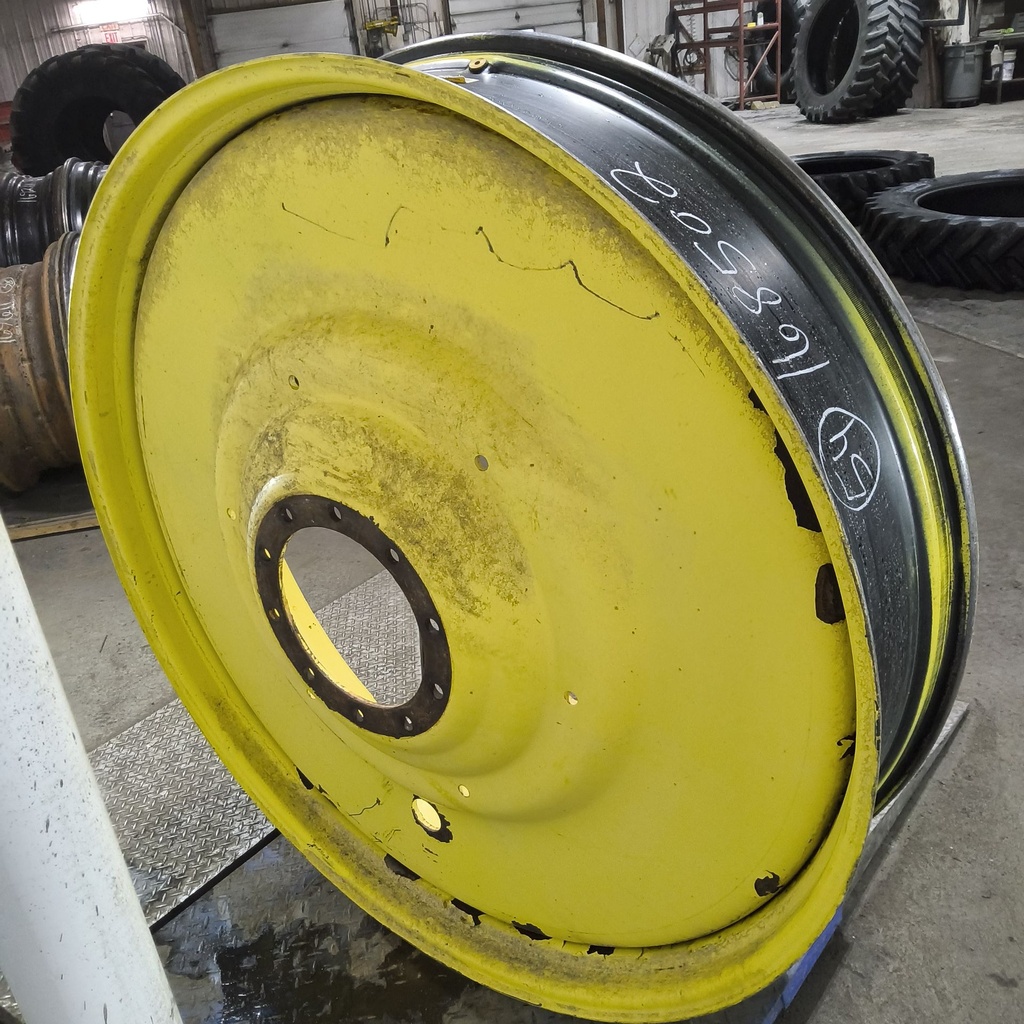 12"W x 54"D, John Deere Yellow 10-Hole Formed Plate , -9.25" Offset