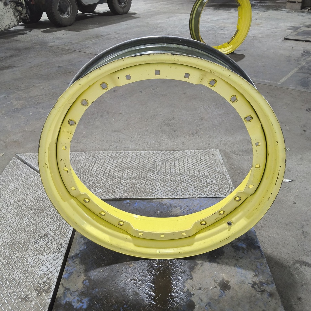 10"W x 38"D, John Deere Yellow 12-Hole Waffle Wheel (Groups of 3 bolts)