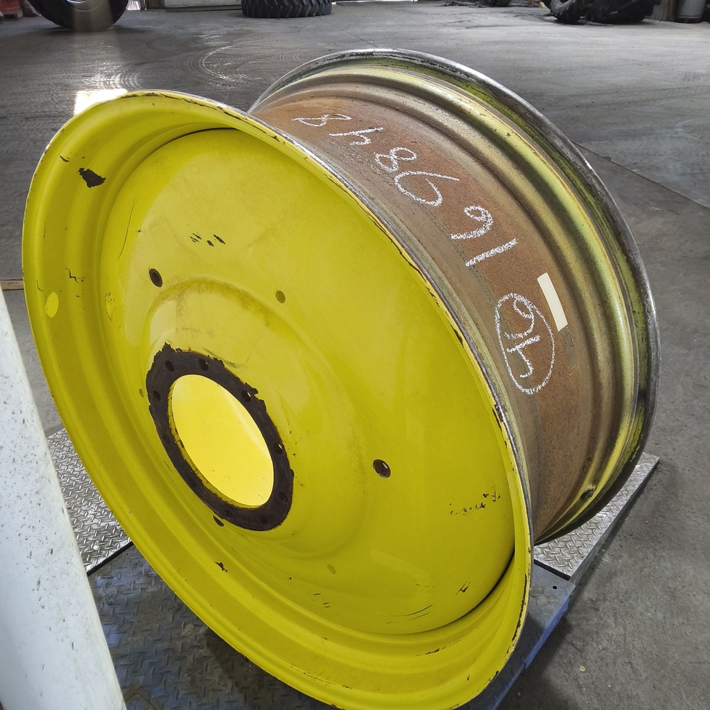 20"W x 46"D, John Deere Yellow 10-Hole Formed Plate , -11.62" Offset