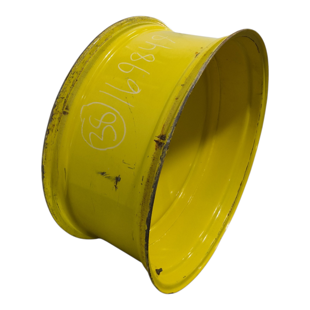 16"W x 38"D, John Deere Yellow 10-Hole Formed Plate , -6.62" Offset