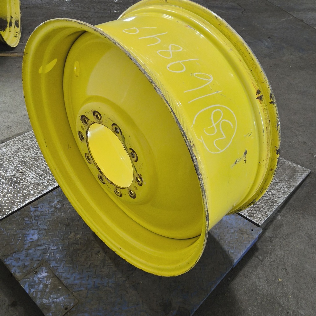 16"W x 38"D, John Deere Yellow 10-Hole Formed Plate , -6.62" Offset