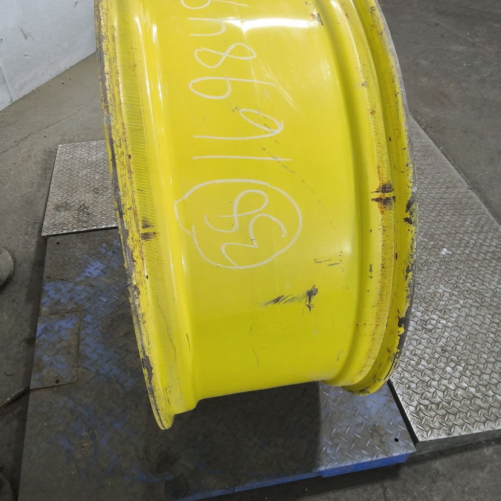 16"W x 38"D, John Deere Yellow 10-Hole Formed Plate , -6.62" Offset