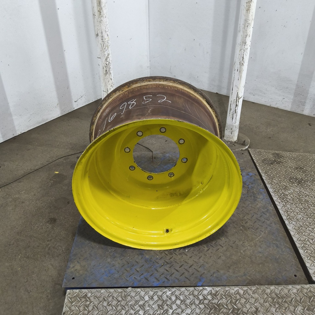 15"W x 24"D, John Deere Yellow 8-Hole Formed Plate , -2.88" Offset
