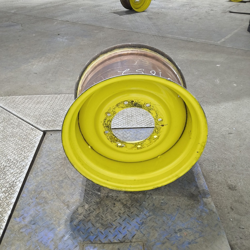 15"W x 24"D, John Deere Yellow 8-Hole Formed Plate , -2.88" Offset