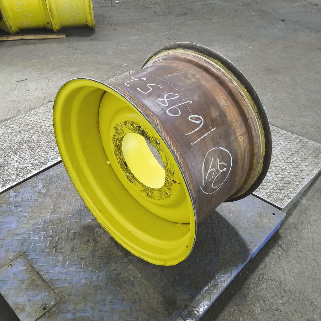 15"W x 24"D, John Deere Yellow 8-Hole Formed Plate , -2.88" Offset