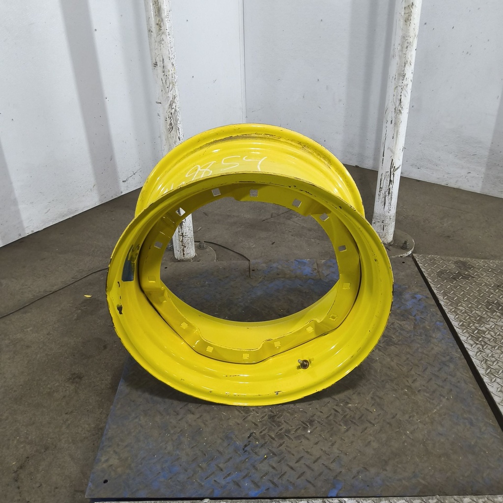12"W x 24"D, John Deere Yellow 8-Hole Waffle Wheel (Groups of 2 Bolts)