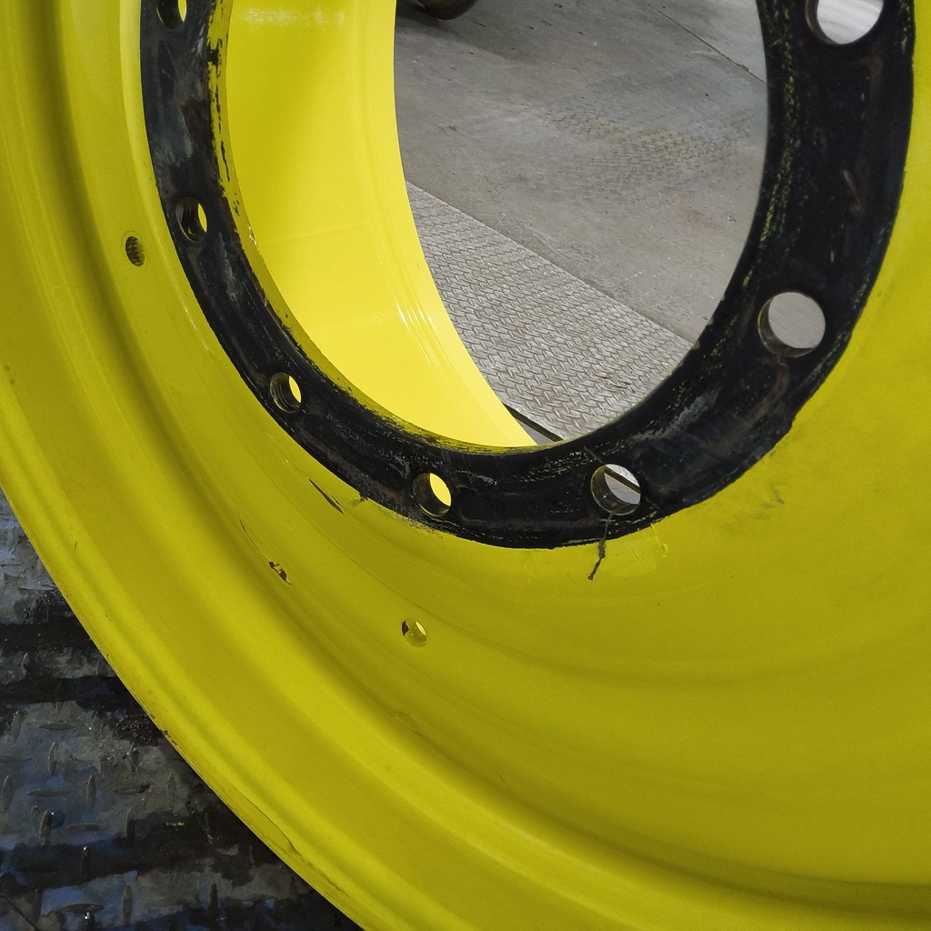 23"W x 42"D, John Deere Yellow 10-Hole Formed Plate , -13.88" Offset