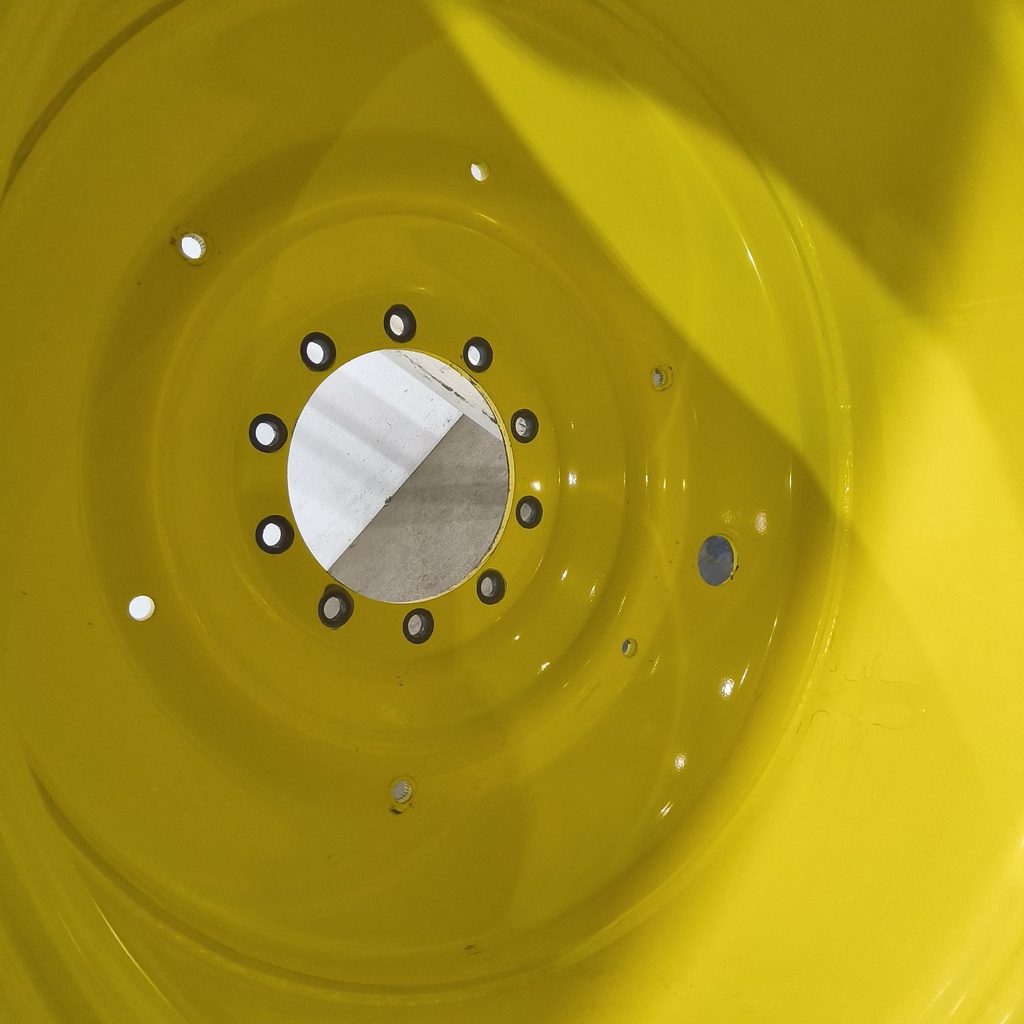 23"W x 42"D, John Deere Yellow 10-Hole Formed Plate , -13.88" Offset