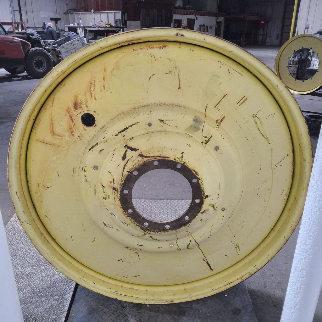 12"W x 54"D, John Deere Yellow 10-Hole Formed Plate , -9.25" Offset