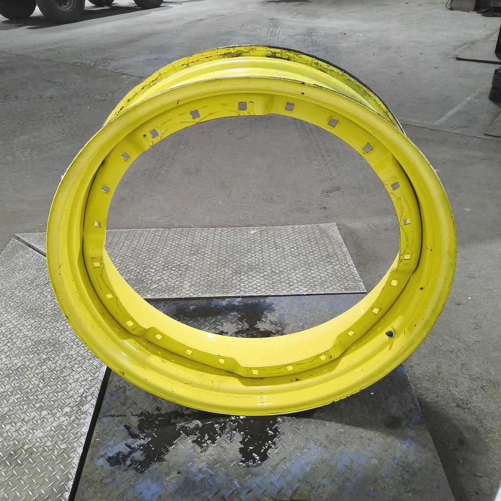 12"W x 38"D, John Deere Yellow 12-Hole Waffle Wheel (Groups of 3 bolts)