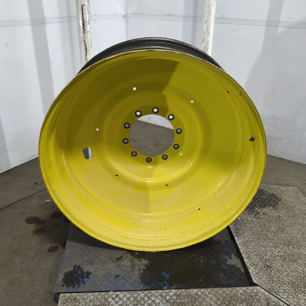 16"W x 42"D, John Deere Yellow 10-Hole Formed Plate , -6.88" Offset