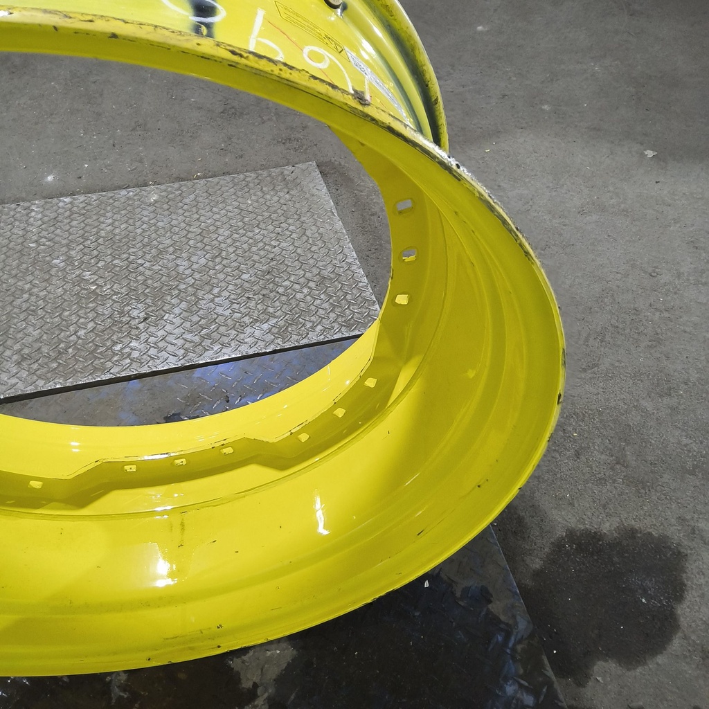 15"W x 34"D, John Deere Yellow 12-Hole Waffle Wheel (Groups of 3 bolts)