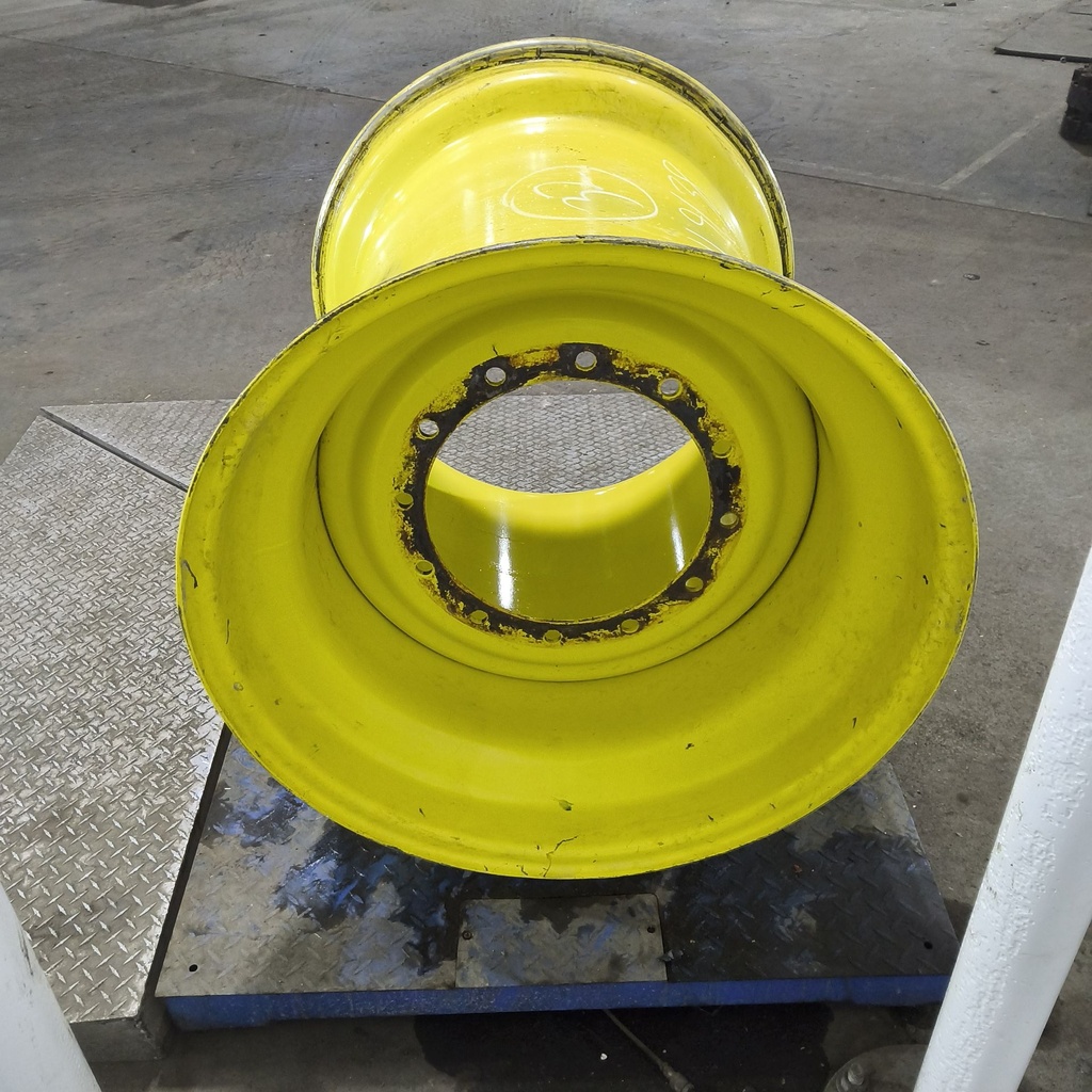 36"W x 32"D, John Deere Yellow 12-Hole Formed Plate , -9.88" Offset